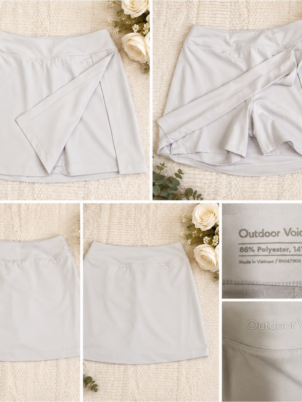 Outdoor Voices White Athletic Tennis Skort Skirt Shorts Medium